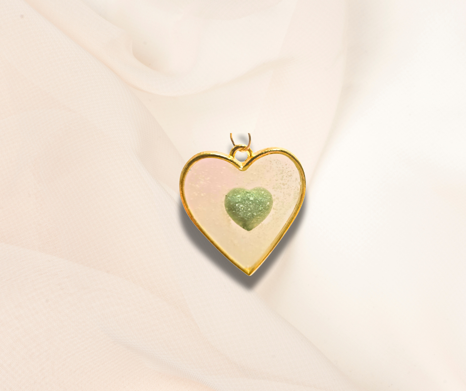 Breastmilk Pendant - Heart Shape Bezel