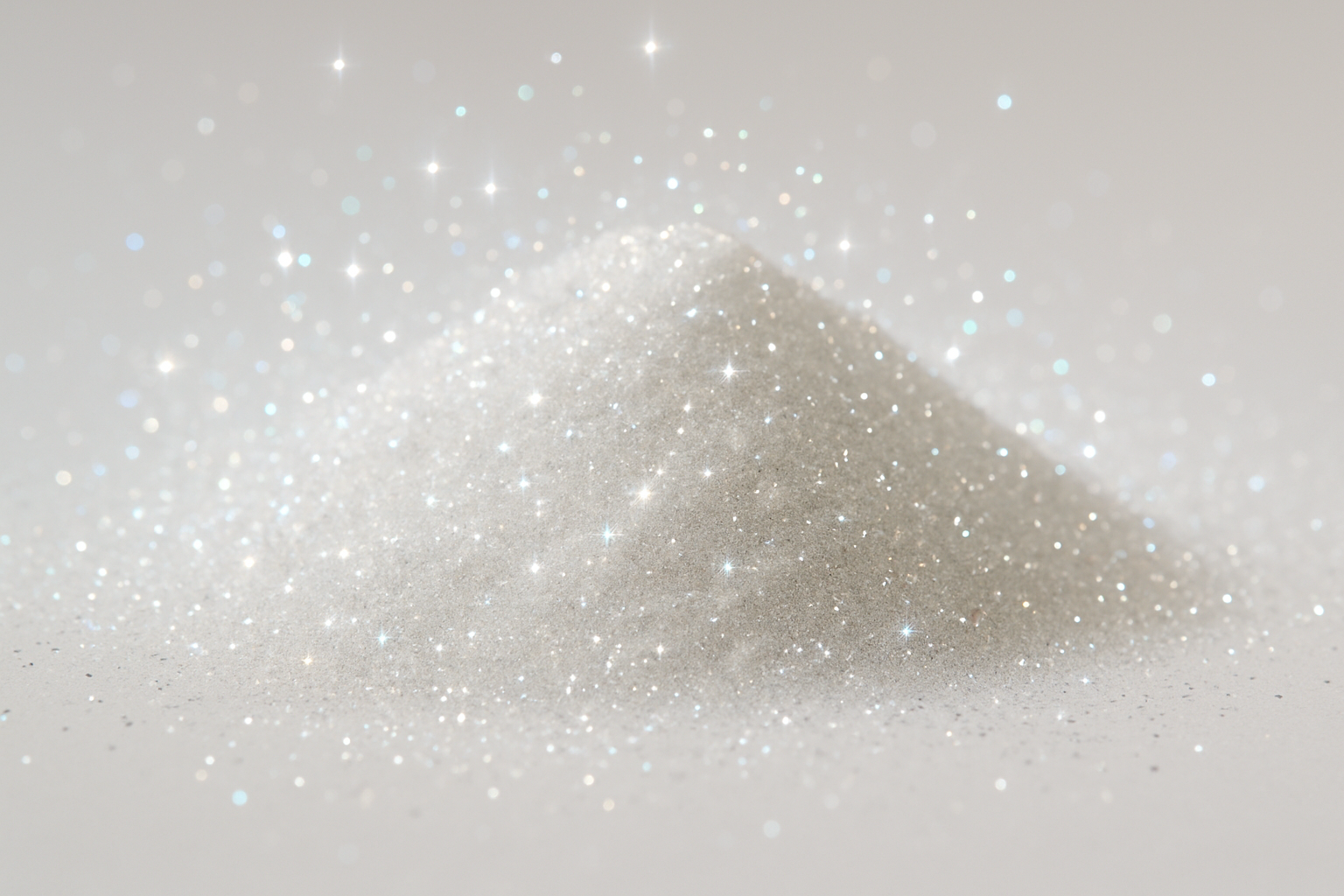White glitter pile